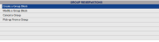 Group Reservations section of the Reservations Menu Table with the Create a Group Block option selected